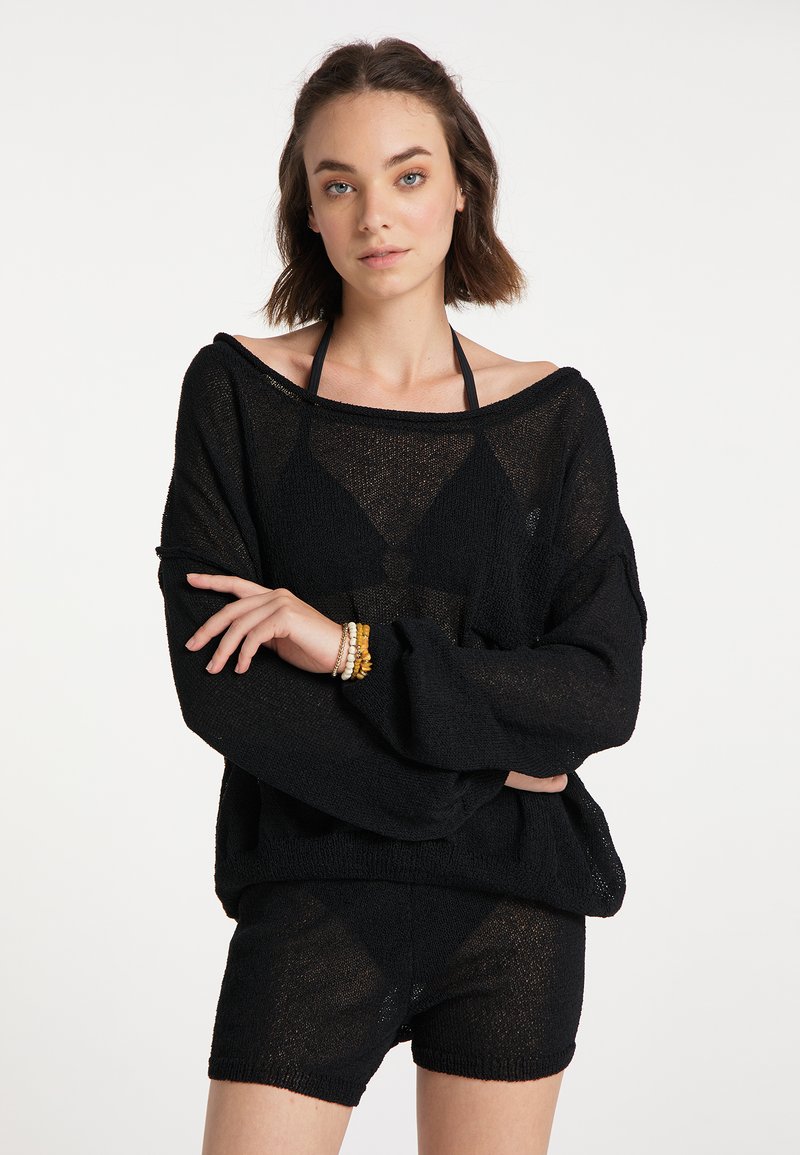 Damen Kleider | IZIA IZIA MAHISHA Strickpullover schwarz/anthrazit - XF10011 Damen Kleider | IZIA IZIA MAHISHA Strickpullover schwarz/anthrazit - XF10011