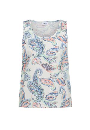Cecil, TOP WITH GERUNDETEM V-NECK AND FLECHTDETAIL - Top - vanilla white