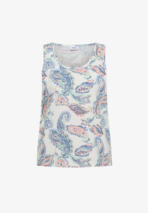 Cecil, TOP WITH GERUNDETEM V-NECK AND FLECHTDETAIL - Top - vanilla white