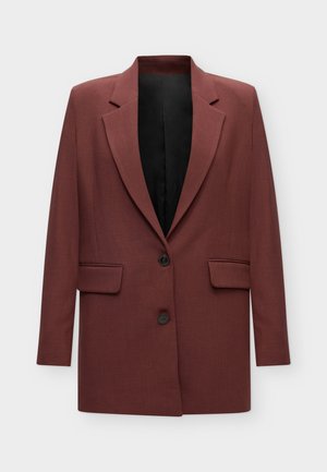 Selected, SLWRITA LS RELAXED BLAZER MEL NOOS - Manteau court - cherry mahogany melange