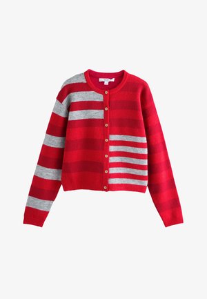 Next, REGULAR FIT - CREW NECK KNITTED CARDIGAN . - Vest - red grey multi stripe