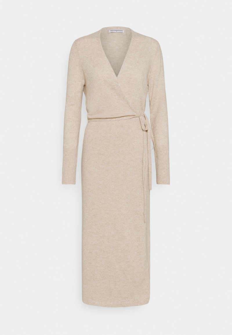 pure cashmere WRAP DRESS Rochie tricotată oatmeal/gri taupe Zalando.ro