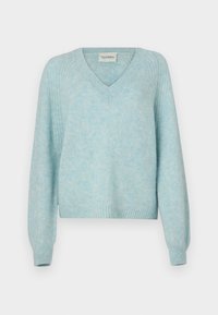 V NECK LONG SLEEVE - Strickpullover - light sky blue