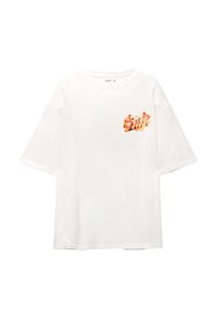 T-shirt bianco in cotone a maniche corte, con una grafica colorata "Sith" stampata sul lato sinistro del petto. Design classico a girocollo.