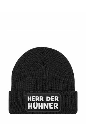 MIT PATCH IT SPRUCH HERR DER - Beanie - hühner schwarz