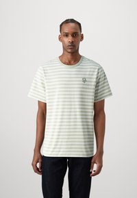 Marimekko TASARAITA UNISEX - Tricou basic - greyish green/off-white
