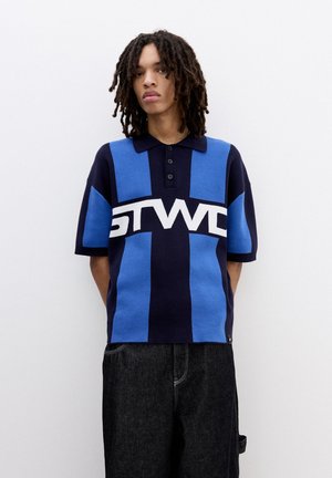 PULL&BEAR STRIPED STWD - Polo shirt - blue