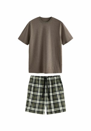 MOTIONFLEX COSY SET - Pizsama szett - stone green check