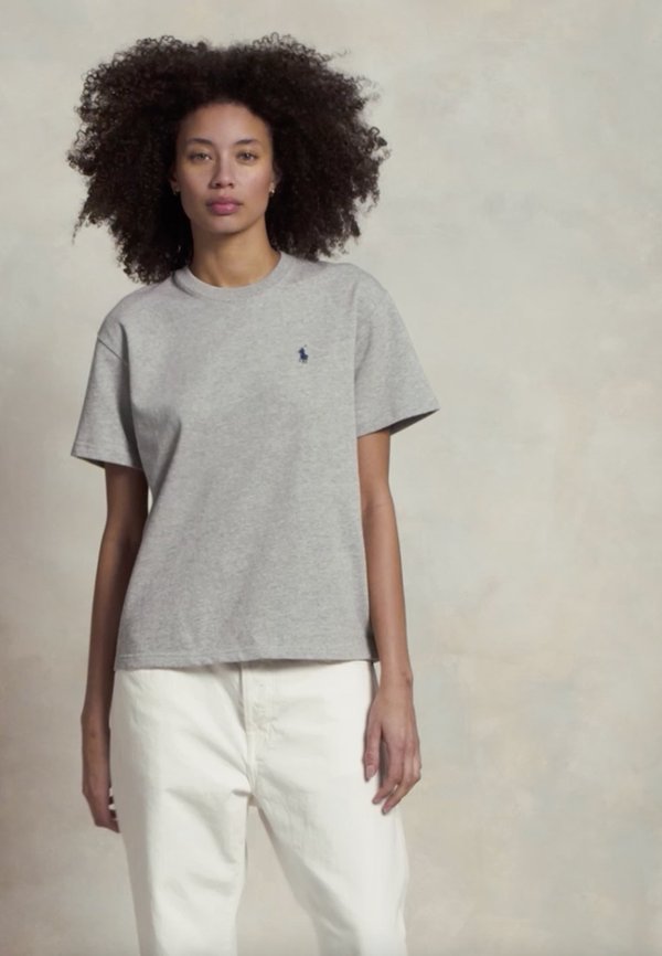 RELAXED FIT COTTON JERSEY TEE - Basic T-shirt - cobblestone heather2