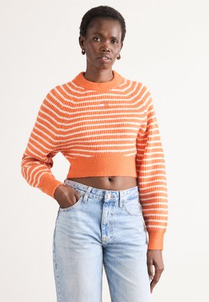 CROP BADGE SWEATER - Džemperis - rustic coral