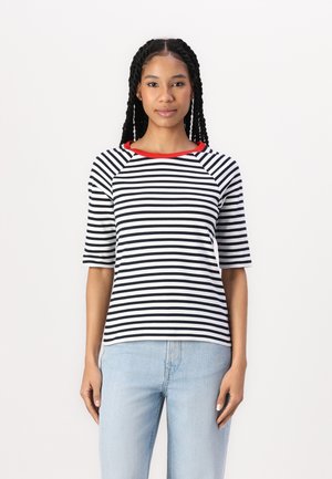 STRIPED - T-Shirt print - navy/white