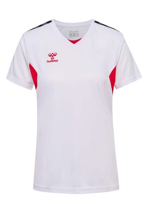 AUTHENTIC - Sports T-shirts - white true red