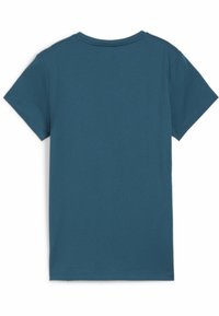 Puma ESSENTIALS LOGO RUNDHALS KURZARM - Camiseta estampada - cold green