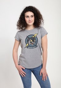 Henry Tiger STRANGE WORLD LYNXES - T-Shirt print - melange grey