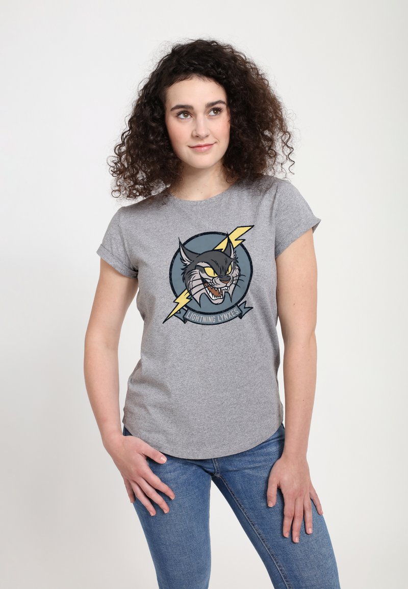 Henry Tiger STRANGE WORLD LYNXES - T-Shirt print - melange grey