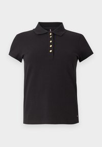 GOLD BUTTON SLIM POLO - Polo majica - black