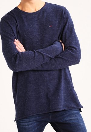 Strickpullover - mottled dark blue