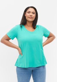 Zizzi Základné tričko - aqua green