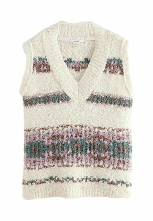 V-NECK TANK - REGULAR FIT - Neule - white ecru