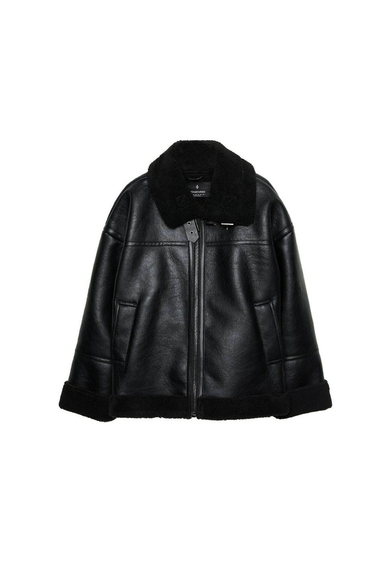 Stradivarius Kunstlederjacke black/schwarz (Pre-owned) Zalando