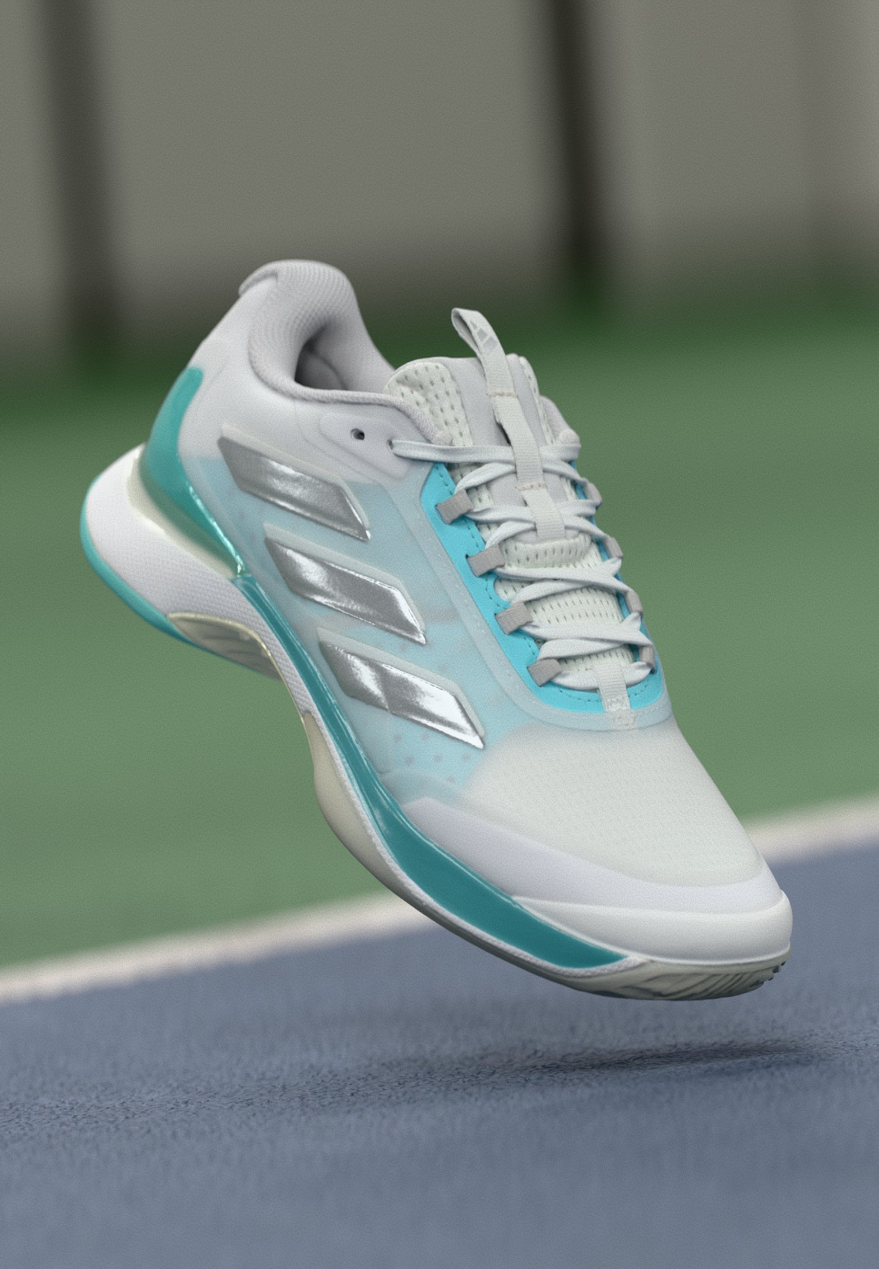 adidas Performance AVACOURT 2 - Multicourt tennis shoes - footwear  white/silver-coloured metallic/flash aqua/white - Zalando.ie