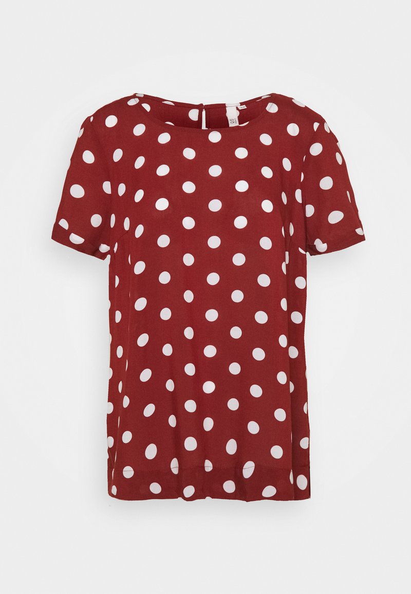 QS T-shirt print metallic-rood
