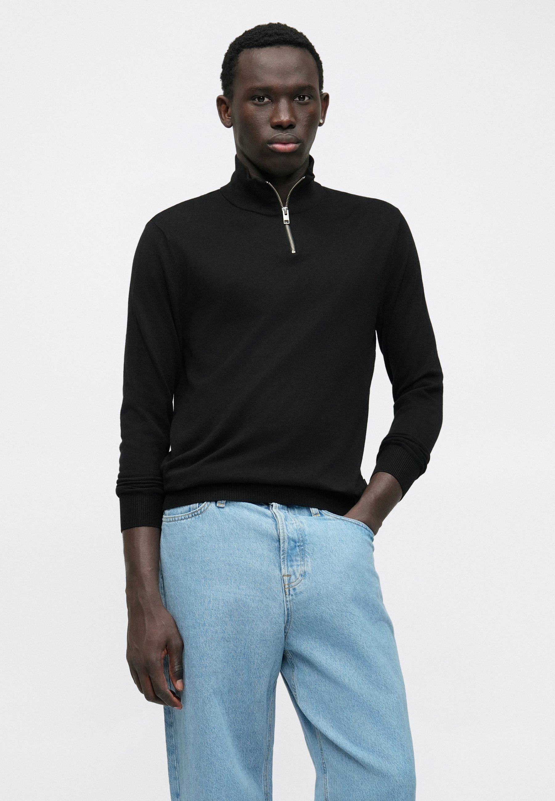 Jack & Jones JJEEMIL HALF ZIP - Trui - black/zwart - Zalando.nl