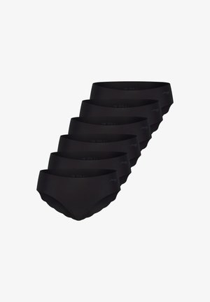 Sæt med sort undertøj bestående af syv par, med et glat, sømløst design og en bred elastikkant. Fremstillet af et blødt, strækbart stof.
