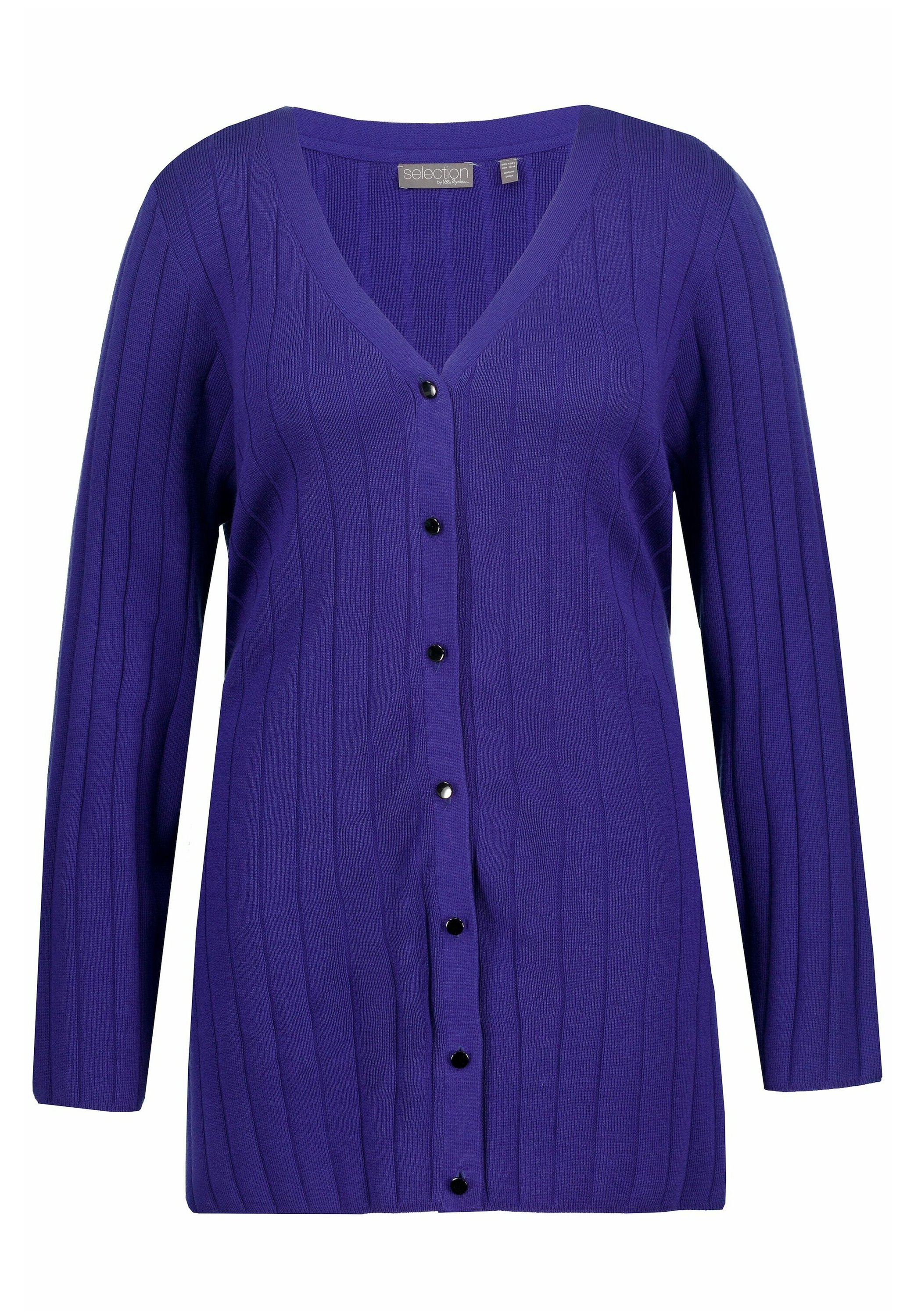 Ulla Popken Women's Short Feminin Cardigan with Button Panel
