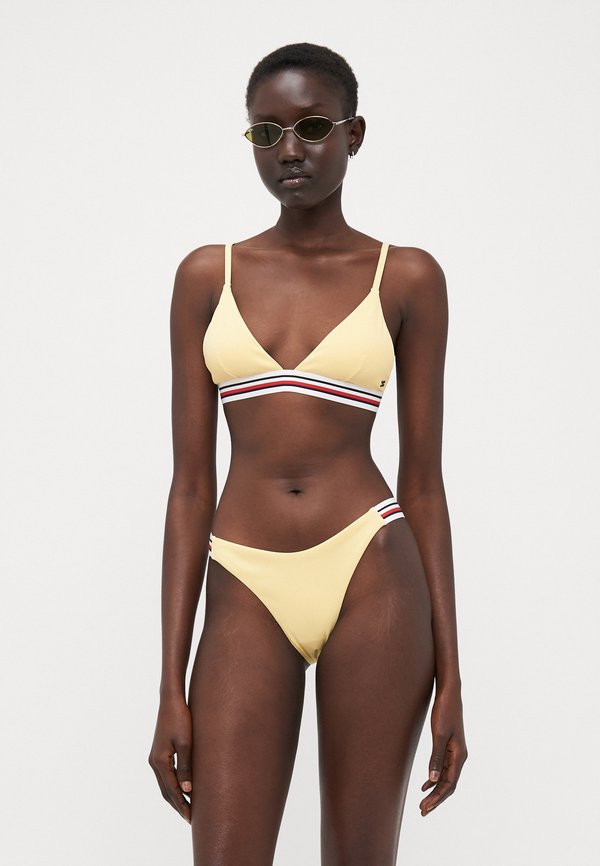 GLOBAL STRIPE TRIANGLE - Bikini top - citronella2