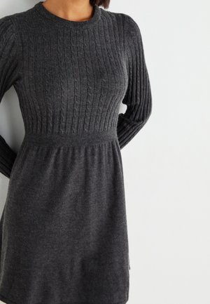 Gebreide jurk - mottled dark grey