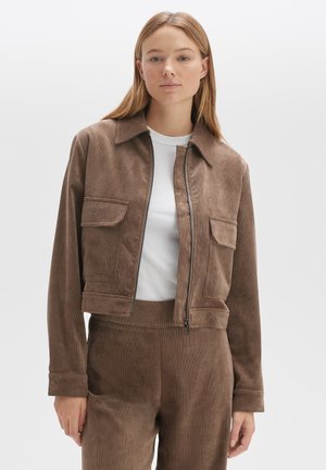 Chaqueta OPUS Humini Raw - 60% Viscosa, 40% Lana, Corte Cuadrado - Estilo Motorista, Verde O Coral