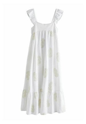 EMBROIDERED MIDI - REGULAR FIT - Jerseyklänning - white