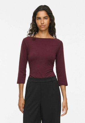 VILA 3/4 SLEEVED TOP VIEMILIE BOATNECK - T-shirt à manches longues - winetasting