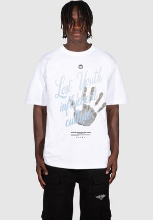 Lost Youth HERREN TEE INFLUENCED V - Triko s potiskem - white