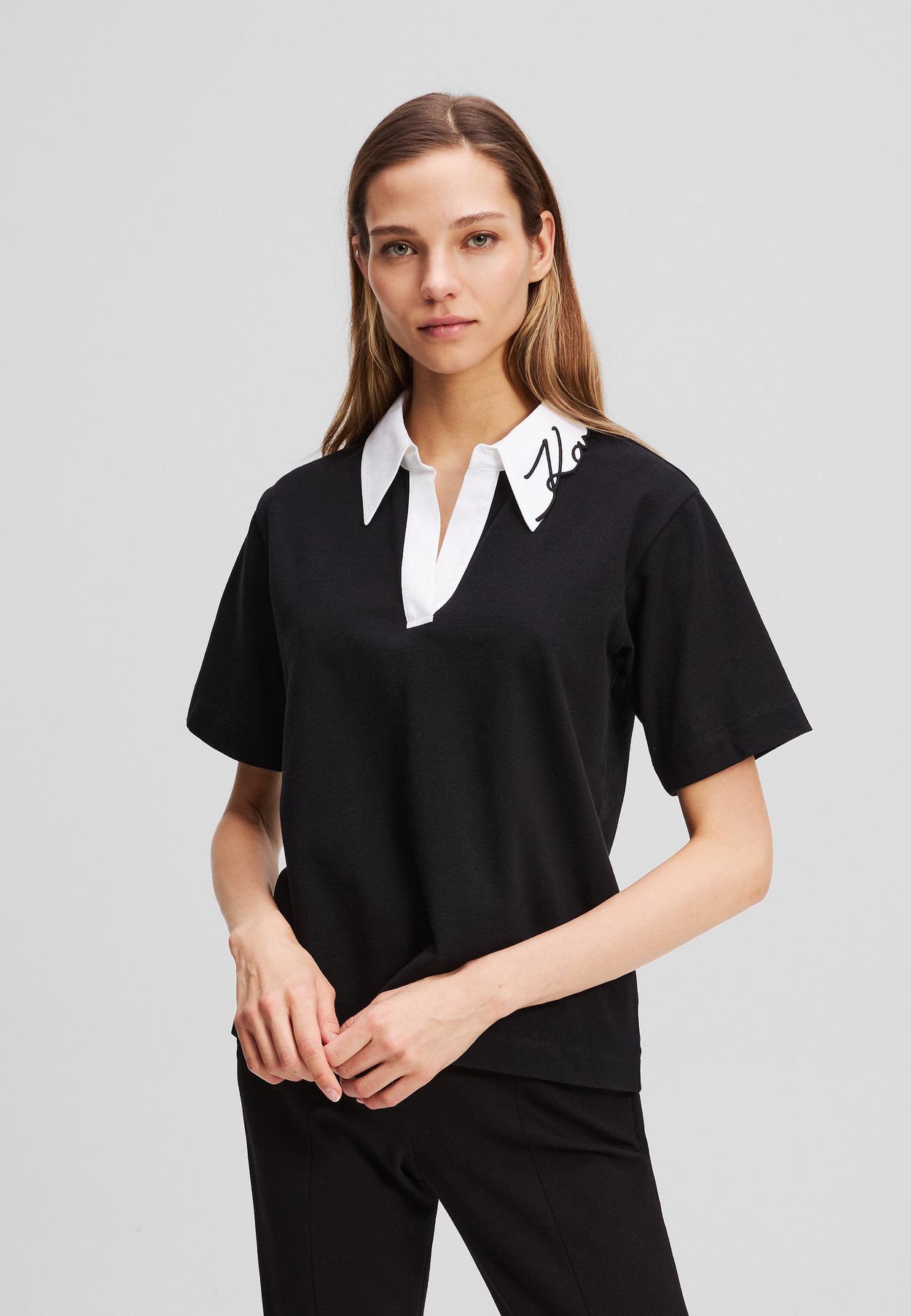 Karl Lagerfeld Signature Polo - Negro