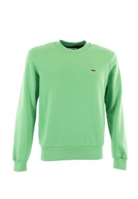 Groene crewneck sweatshirt van een katoenmix, met lange mouwen en een klein geborduurd logo op de linkerborst.