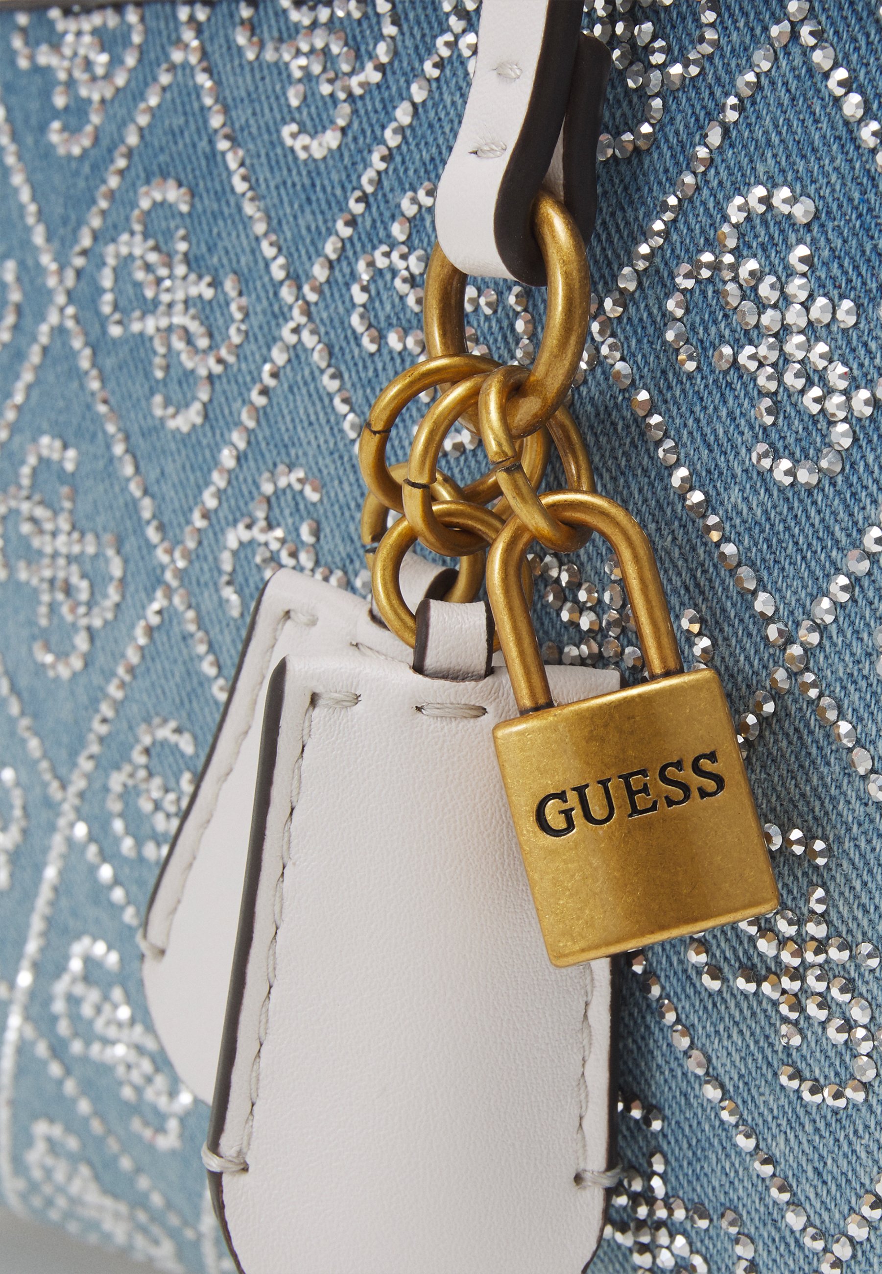 blue guess handbag