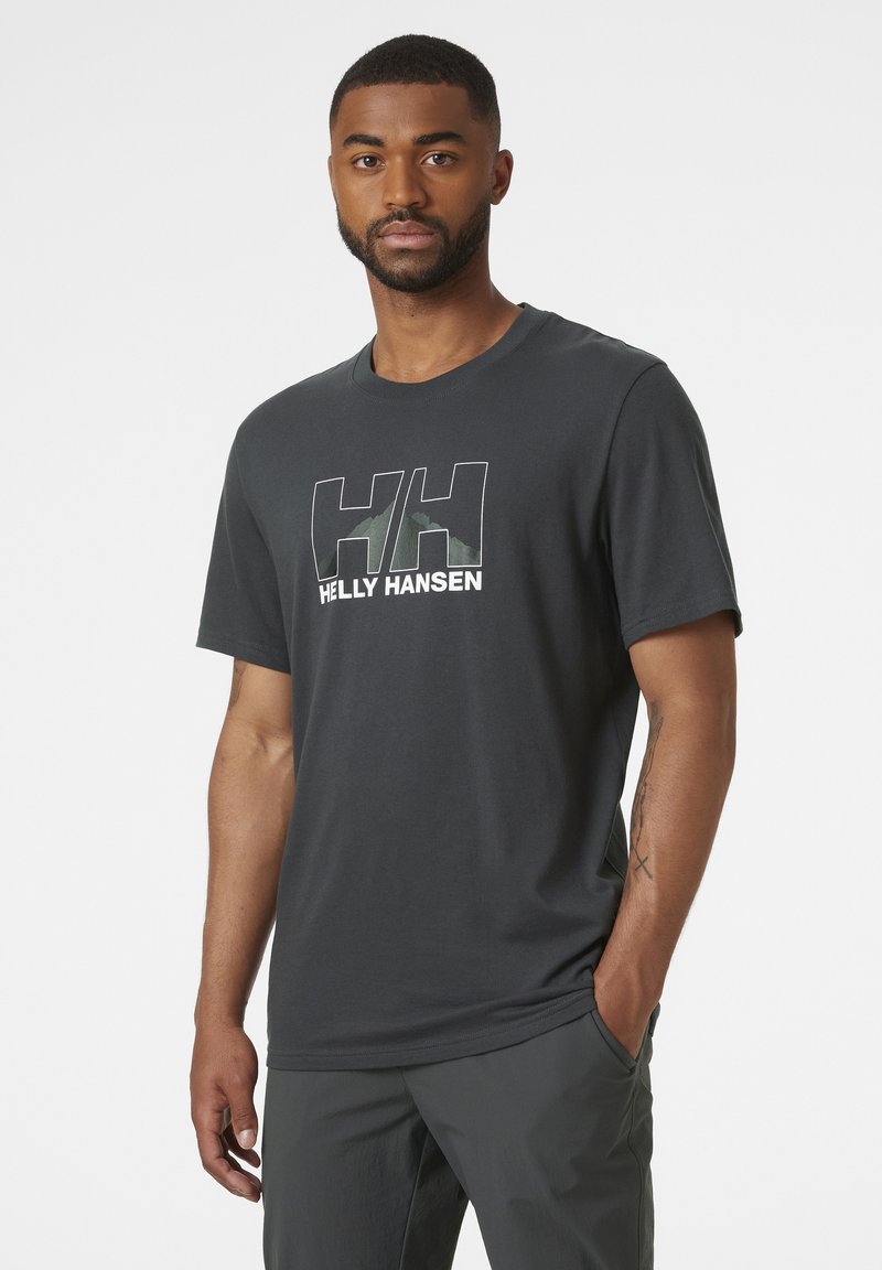Helly Hansen NORD GRAPHIC - Camiseta estampada - ebony