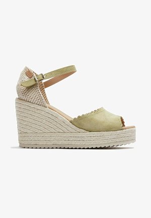 Castell Menorca MENORQUINA RETRO - Sandalias de cuña - verde claro