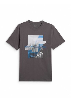 4F, 4F T-SHIRT REGULAR Z NADRUKIEM MĘSKI - SZARY L - T-shirt print - middle grey