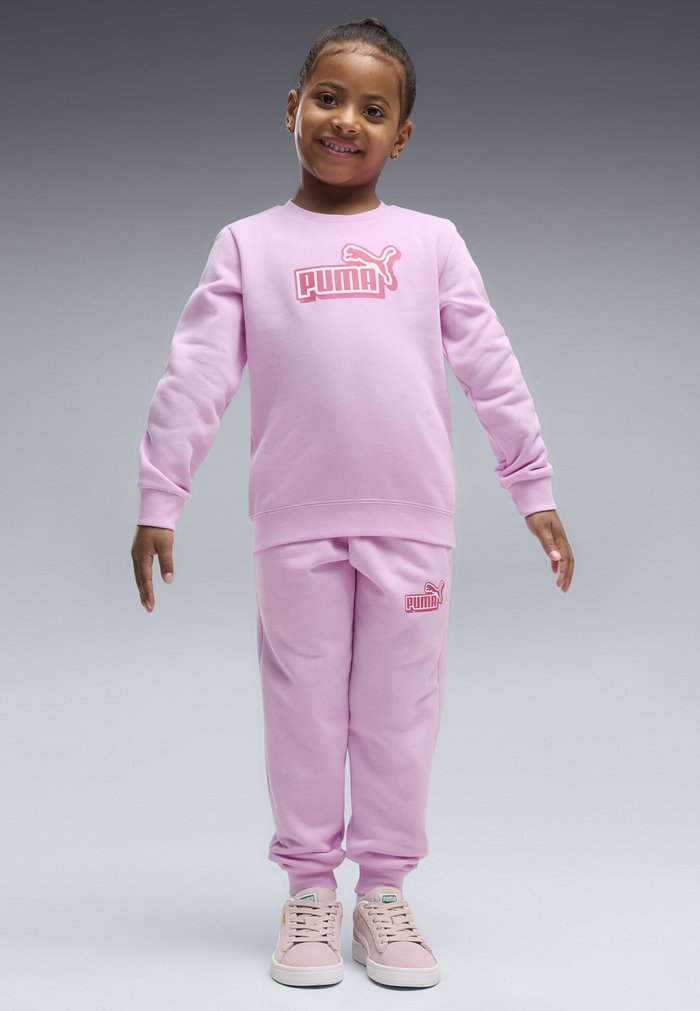 PUMA ESSENTIALS LOGO LAB CREW TRAININGSANZUG UNISEX SET - Tracksuit - mauve glow