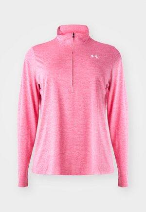 1/2 ZIP TWIST& - Maglietta a manica lunga - super pink/white