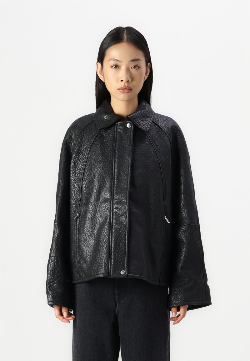 Samsøe Samsøe - SANOK JACKET - Kožnata jakna - black, Povećaj