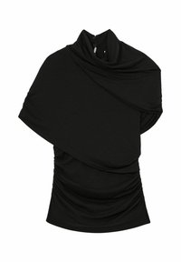 Reiss REGULAR FIT - ZURI STRETCH DRAPED - Triko s potiskem - black