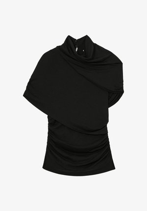 Reiss REGULAR FIT - ZURI STRETCH DRAPED - Trükipildiga T-särk - black