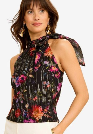 Love & Roses HALTERNECK - REGULAR FIT - Blůza - black floral