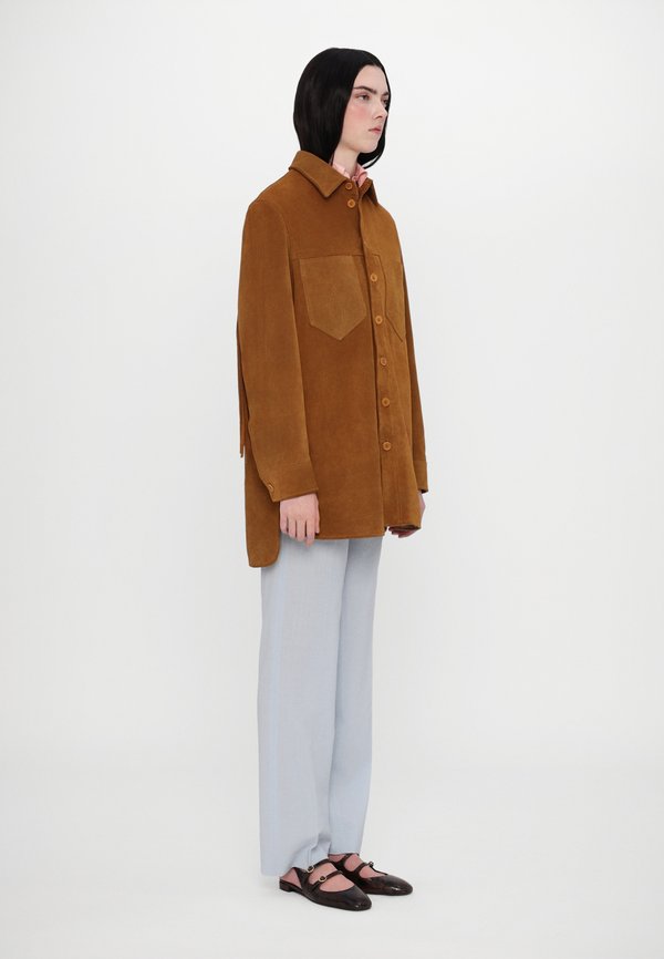 FRINGED OVERSHIRT - Leather jacket3