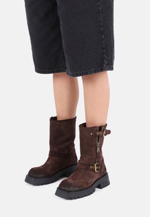 QUI-NN - Bottines de cowboy / motard - dark brown