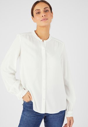 COL VOLANTÉ - Chemisier - blanc cassé